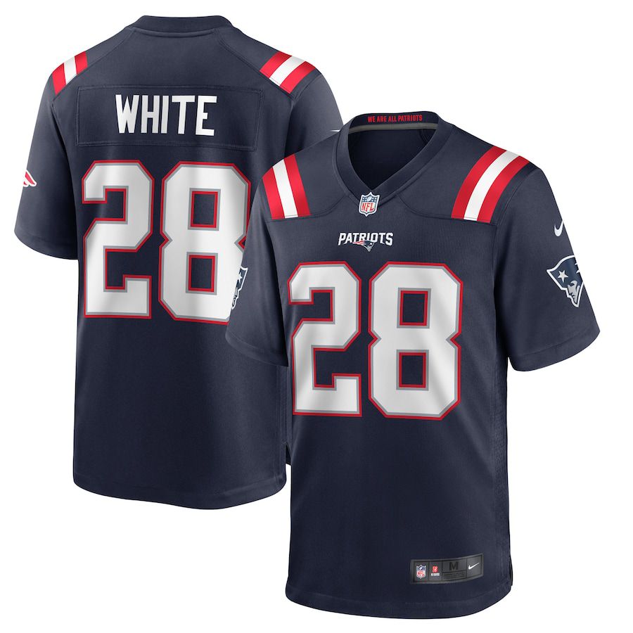 Men New England Patriots #28 James White Nike Navy Game Player NFL Jersey->new england patriots->NFL Jersey